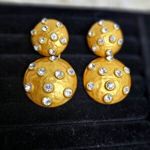 Elegant Gold Tone Statement Earrings